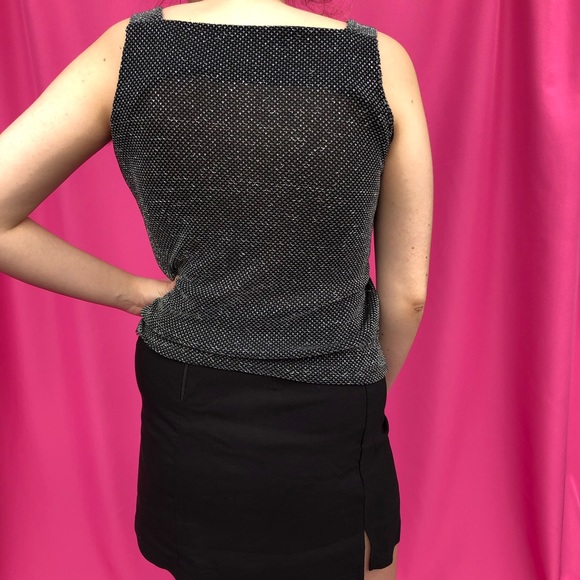Vintage gray sparkly sleeveless top - Picture 13 of 14